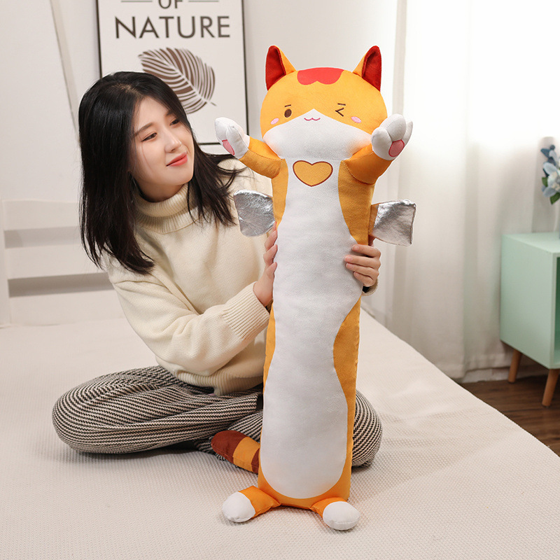 Cross-border New Cute Colorful Cat Long Pillow Salamander Cushion Pillow Halloween Send Male Girlfriend Sleeping Pillow