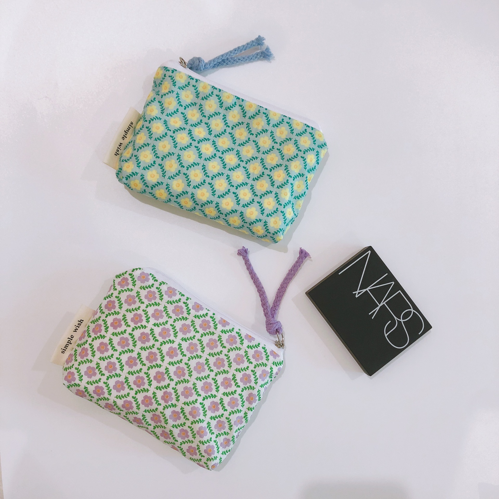 [Suxi cloth bag] fresh floral cotton coin purse at any time Mini Storage small cloth bag moon bag earphone bag