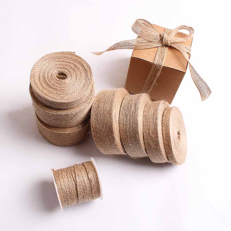 Jute webbing linen fish silk hemp rope woven webbing DIY handmade hemp rope hemp 10 meters a roll