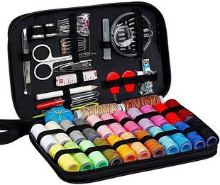 Cross-border supply 98 pieces sewing suit accessories practical mini travel sewing kit black zipper bag home travel