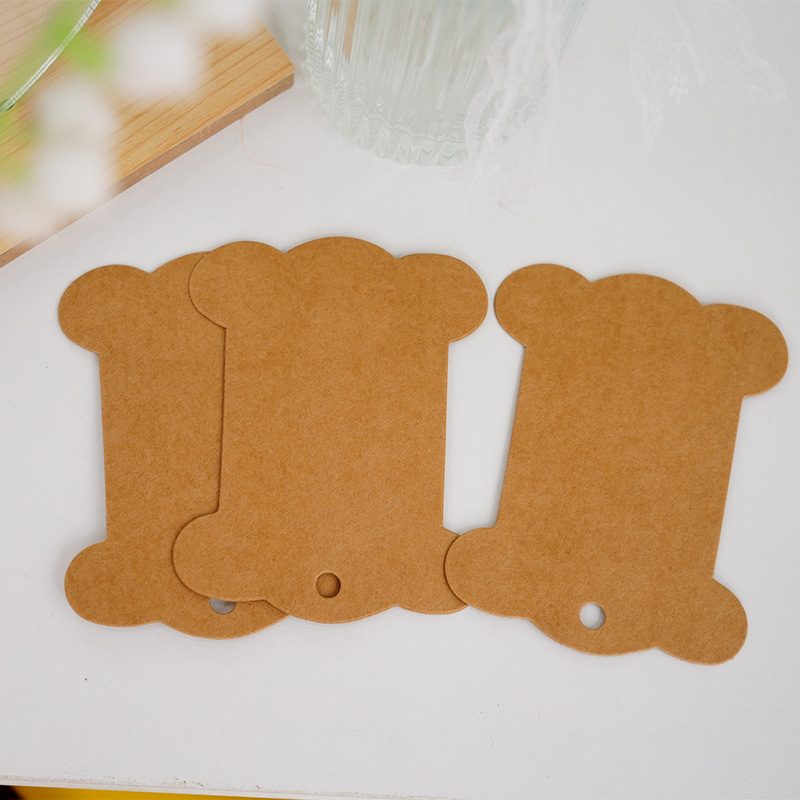100 PCs Kraft paper bone shape label blank paper card word mood card DIY soap Tag Pendant