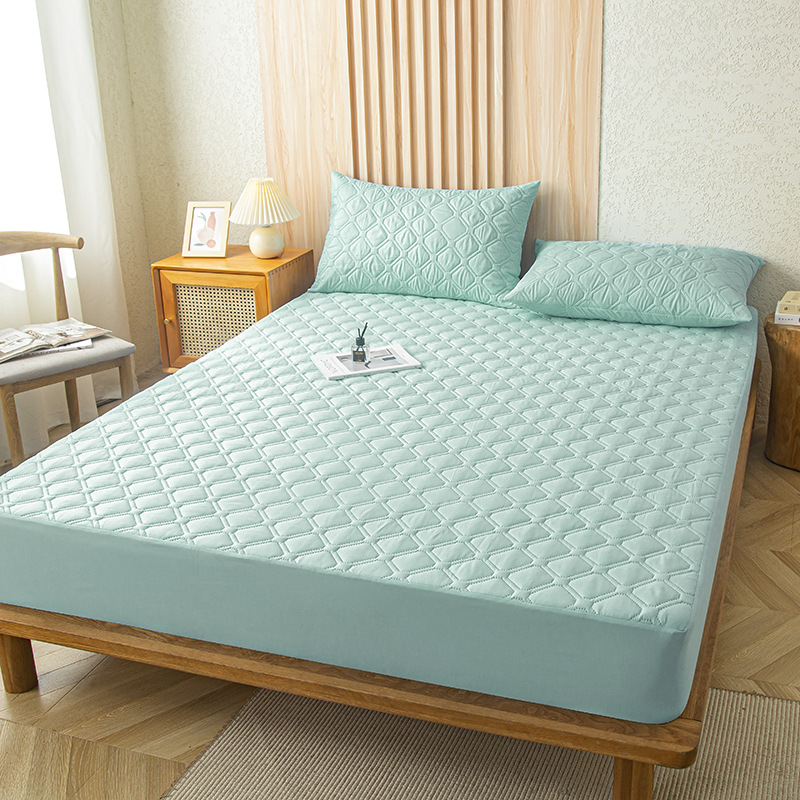 Cross-border foreign trade Amazon cotton padded thick ultrasonic waterproof bed hat machine washable solid color baby urine Simmons