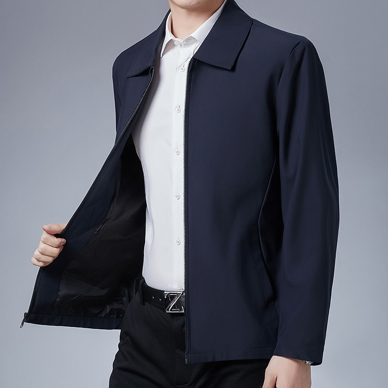 2021 middle-aged and elderly men's jacket men's spring and autumn lapel jacket men's dad's jacket men's casual jacket