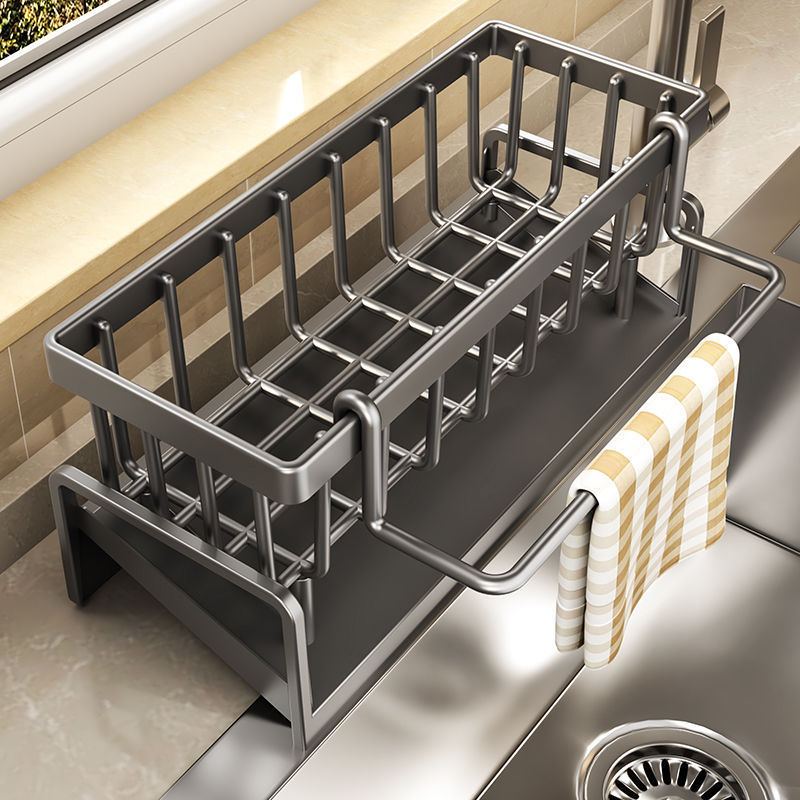 Kitchen Storage Rack Multifunctional Rag Drying Rack Household Sink Sponge Detergent Dishwasher Table Top Storage Artifact