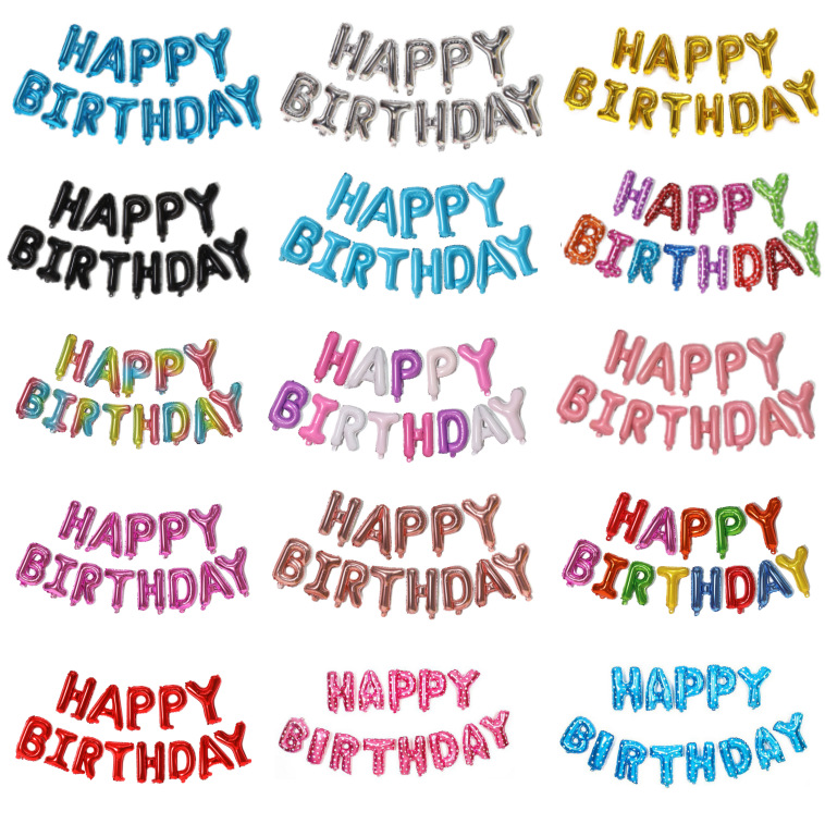 16-inch American version birthday letter balloon hundred days set aluminum film balloon wedding decoration layout aluminum foil balloon wholesale