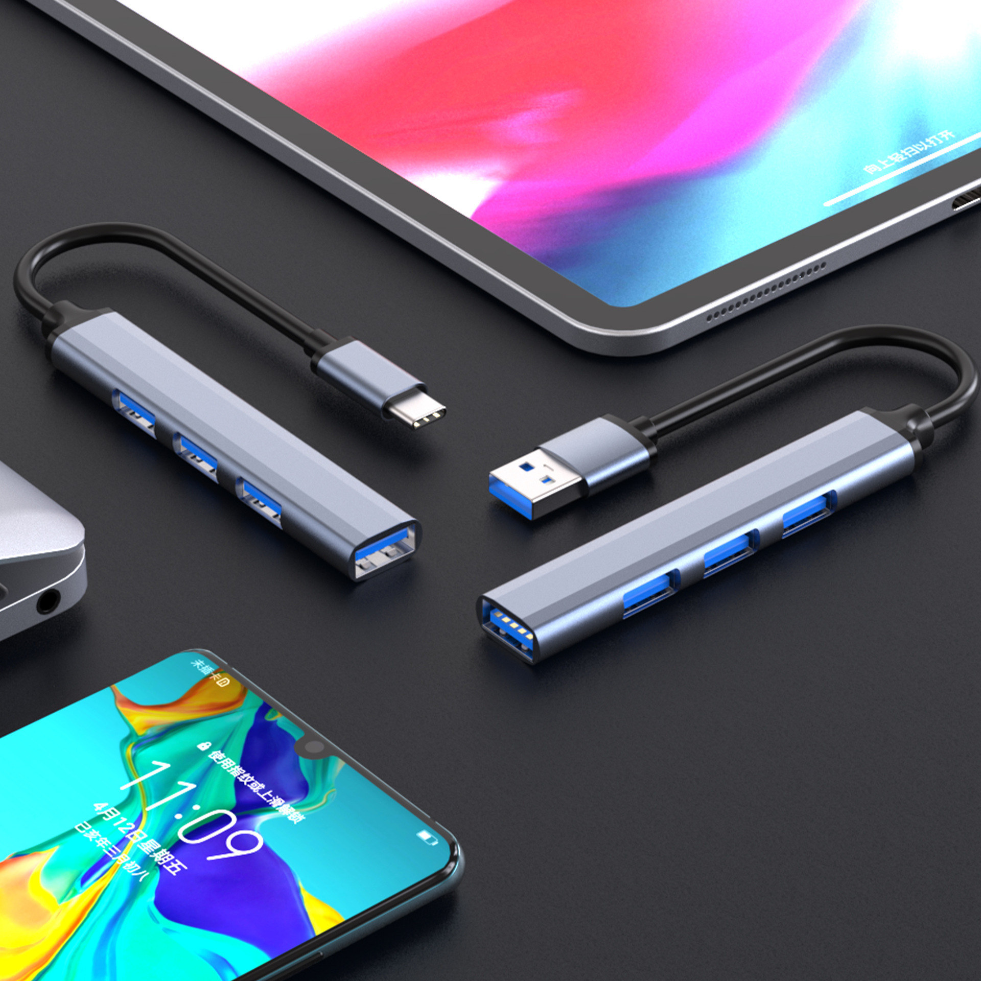 USB-удлинитель, многофункциональный концентратор от одного до четырех, разветвитель концентратора для расширения мультиинтерфейса док-компьютера