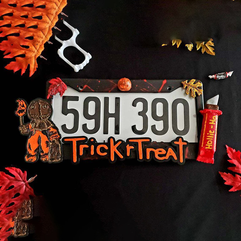 Halloween License Plate Frame万圣节个性迈克尔迈尔斯车牌框架