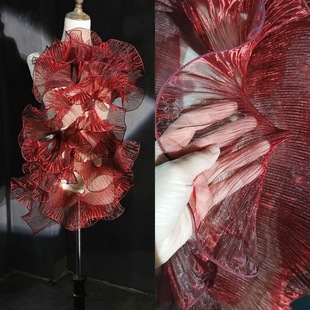 13cm organza transparent large wave lace pleated three-dimensional ruffled wedding neckline scarf skirt accessories