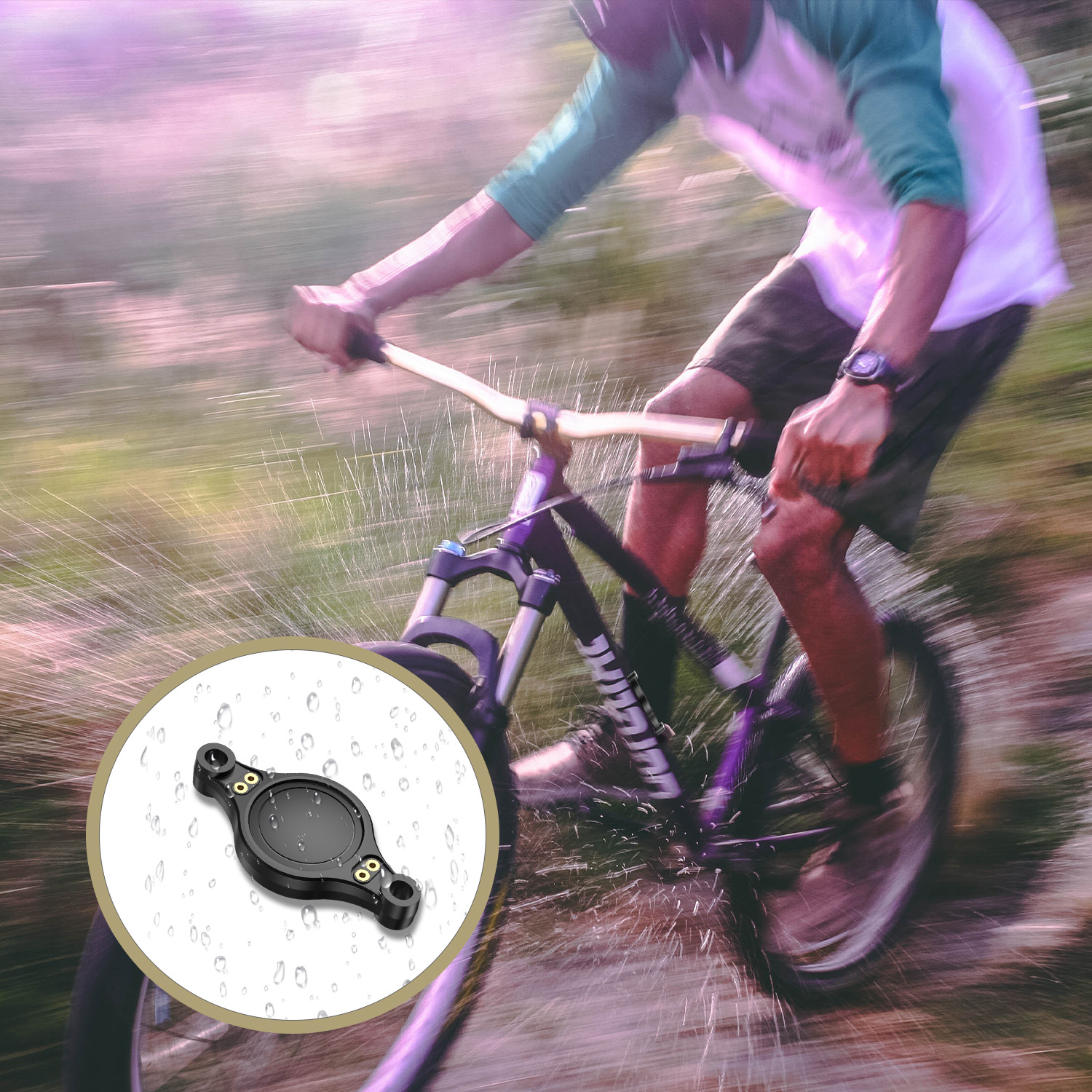 Private model mountain bike AirTag protective cover bicycle hidden positioning anti-lost positioning box shell PC hard shell waterproof