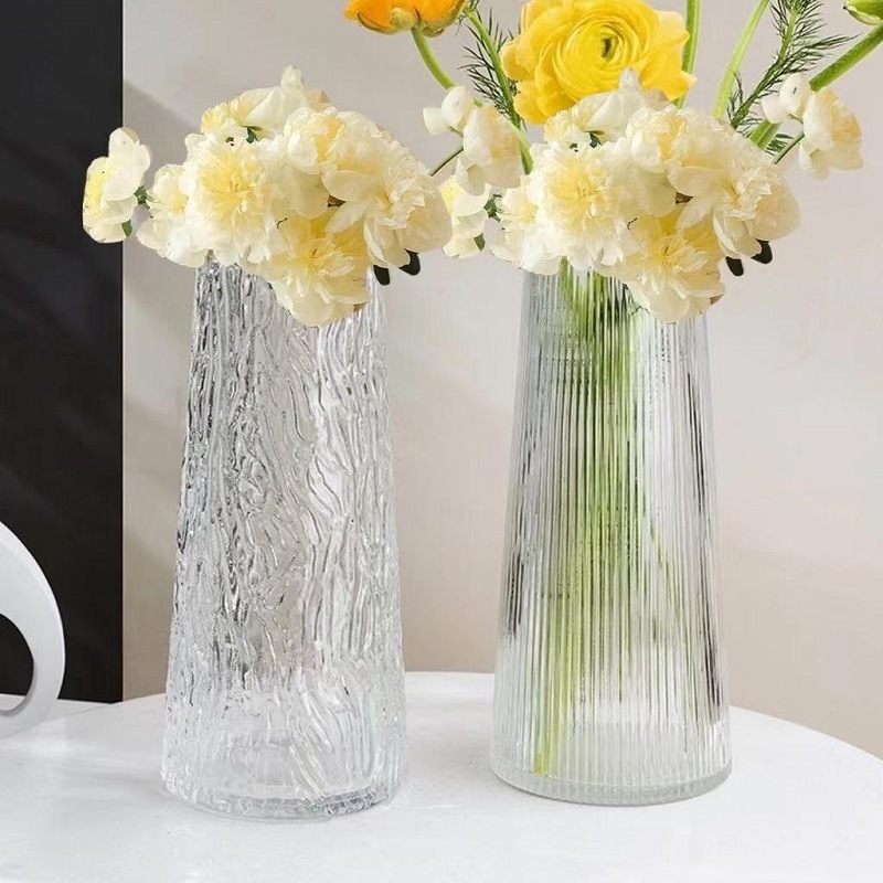 European-style simple creative transparent glass vase high-grade rose flower bottle ins style living room flower arrangement ornaments