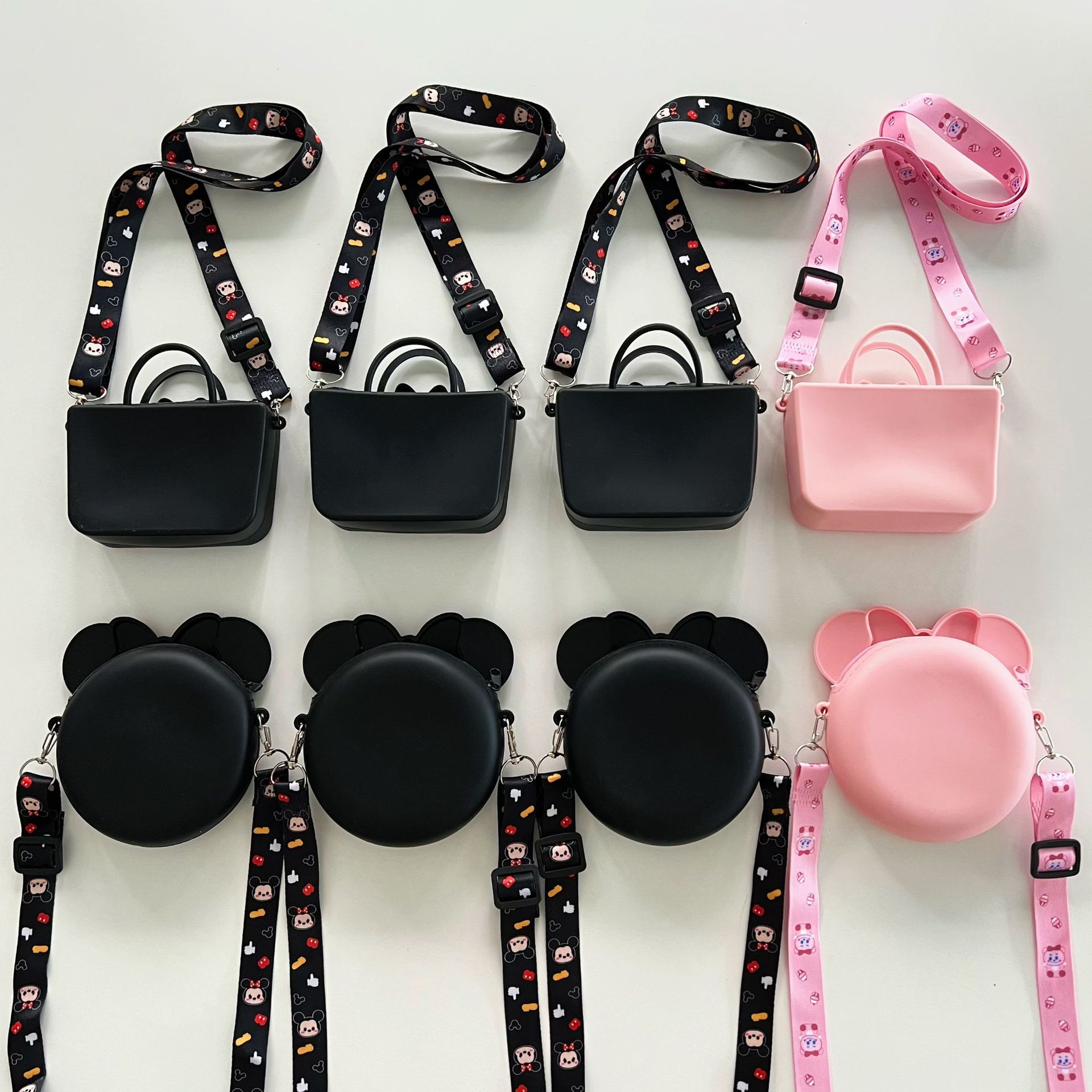 Wholesale One-shoulder Crossbody Mickey Mouse Silicone Coin Purse Fashion All-match Student Storage Bag Mini Cute Small Backpack