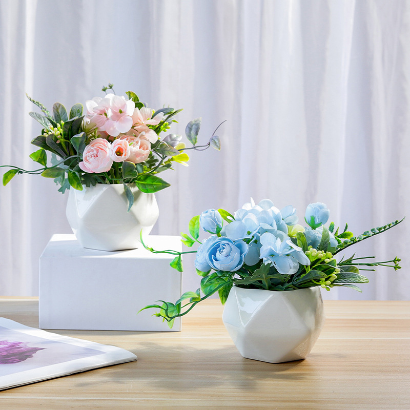 Északi egyszerű geometrikus művirágdíszek nappali étkezőasztal cserepes növénydíszek otthon zöld növény bonsai virágdíszek_voghion.com
