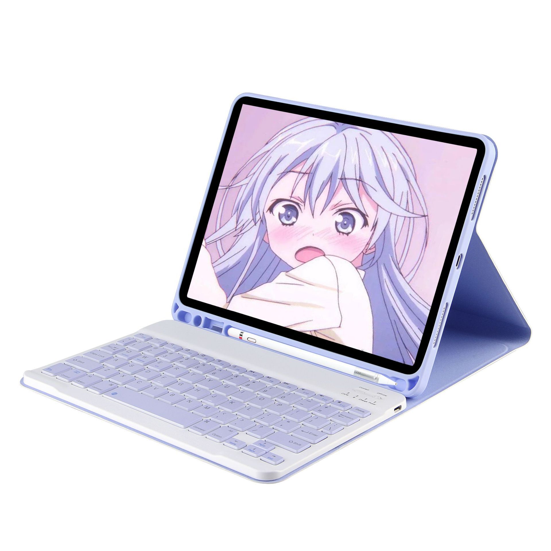Suitable for Samsung tablet PC S6 Bluetooth lite keyboard leather case pen slot a8 silicone a7 colorful backlit mouse explosion