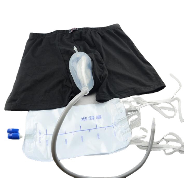 Silicone men's urine loss underwear auxiliary urine receiver for elderly patients male urine bag catheter drainage bag