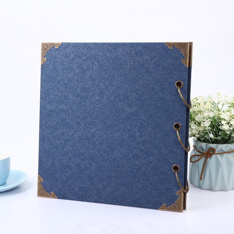 Factory Direct Vintage Kraft paper DIY iron ring handmade paste photo album Polaroid iron ring album suit wholesale