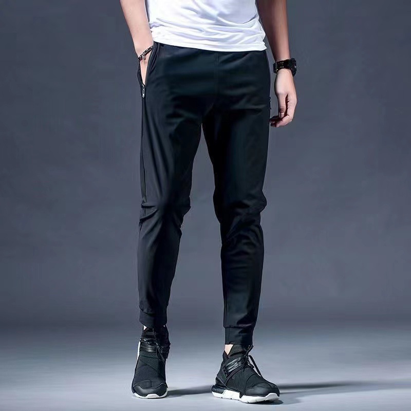Ice Silk Quick-drying Breathable Pants Men's Running Elastic Loose Outdoor Basketball Training Sports Casual Pants