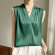 Silk Satin 2025 Spring and Summer Women's New Slim-fit V-neck Wide Shoulder Short Sleeveless Inner Top Camisole
