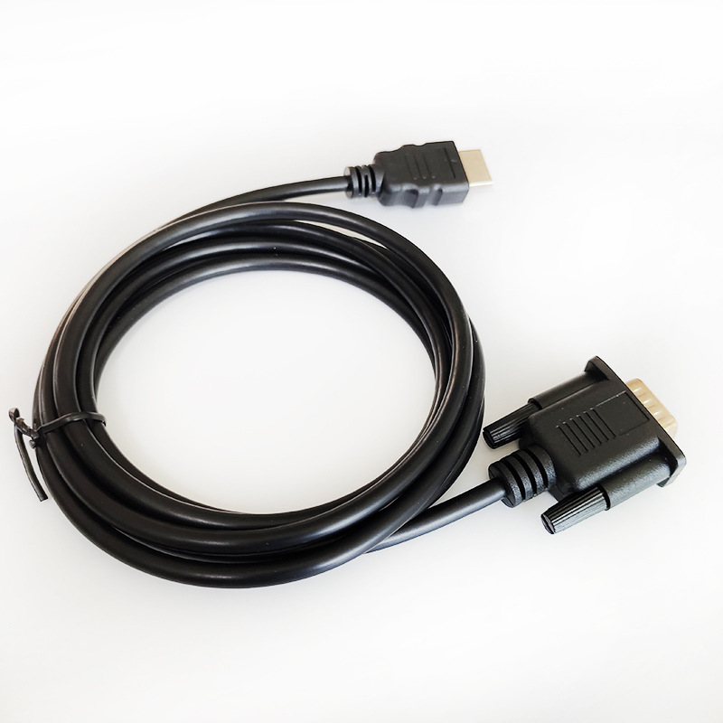 Factory direct supply HDMI TO VGA male 1.8 m with Chip Adapter HD 1080p HDMI TO VGA