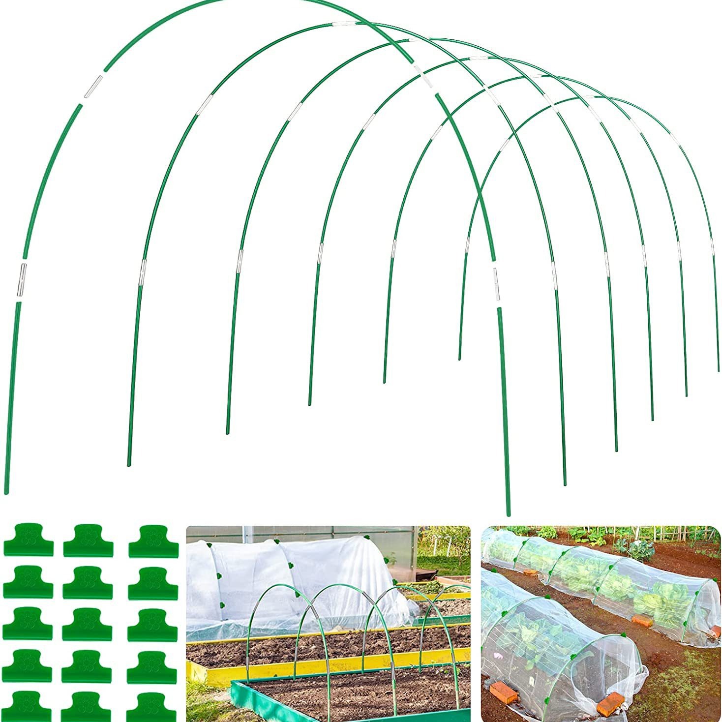 Green Fiber Stick Insect-proof Net Arch suit Plant Flower Vegetable Greenhouse Bird-proof Animal Protection Net Plant Cover