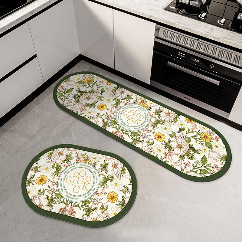 2023 New Flower New Chinese Kitchen Diatom Mud Carpet Floor Mat Shakuai Hot Selling Household Carpet Manufacturer Wholesale