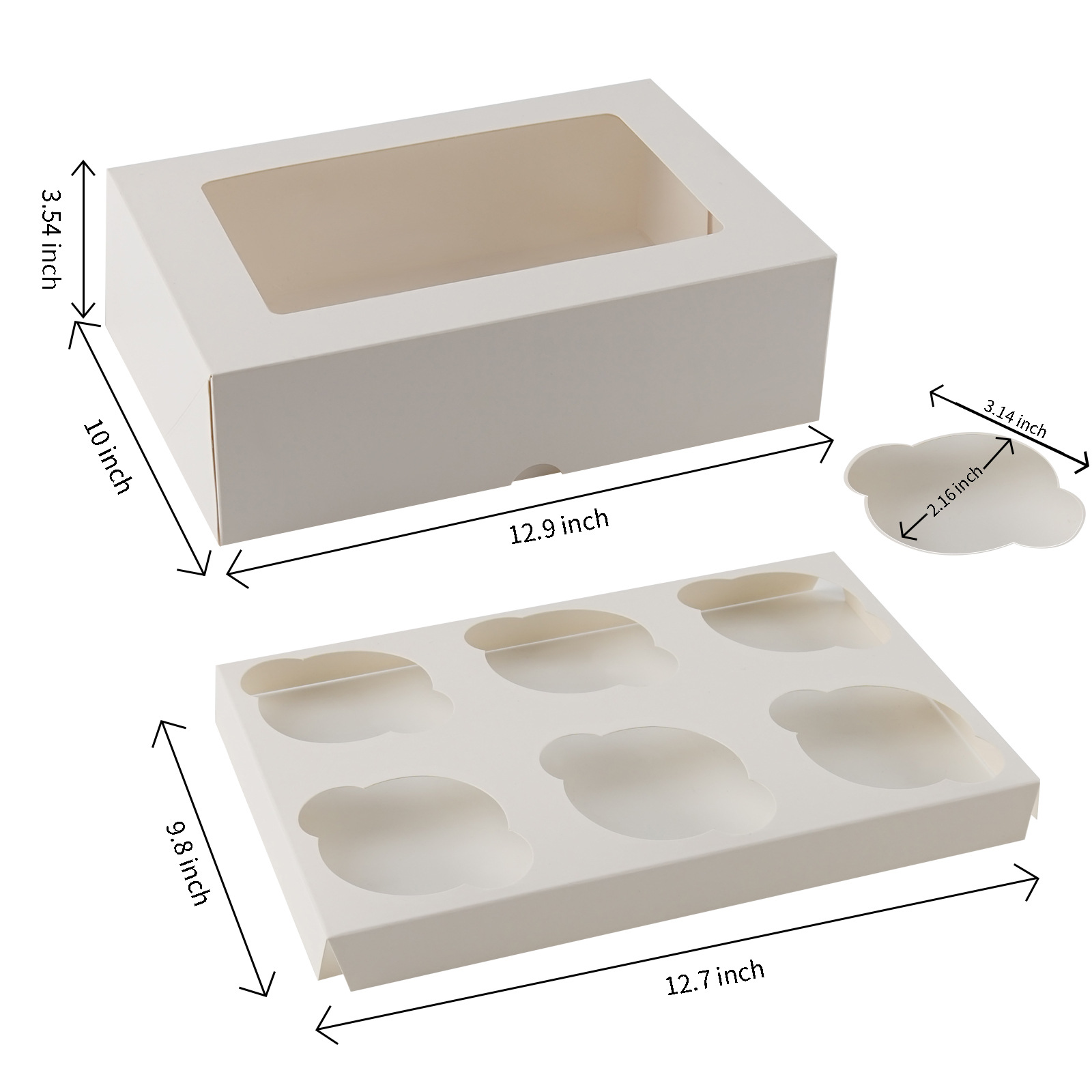 Wholesale Kraft Paper White Card 4 6 12 Holes Mafen Cup Paper Box Western Cake Paper Box West Point Chocolate Egg Tart Box