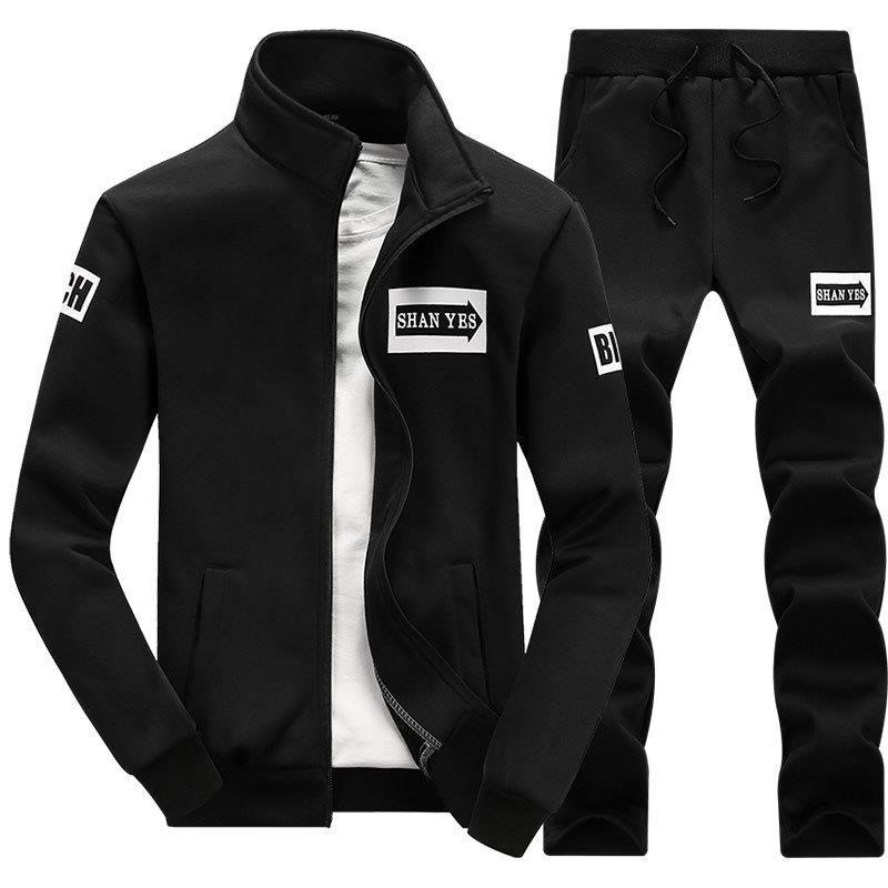 Spring and Autumn Men's Casual suit Youth Outdoor Sportswear Couple's Sweater Women's Running Clothes Middle-aged Two-piece Set Men's