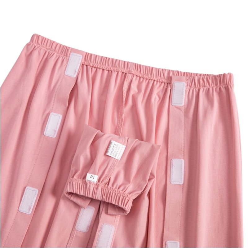 Summer easy-to-wear and take-off patient clothing nursing clothing short-sleeved cotton stroke patient rehabilitation clothing orthopedic fracture patient clothing