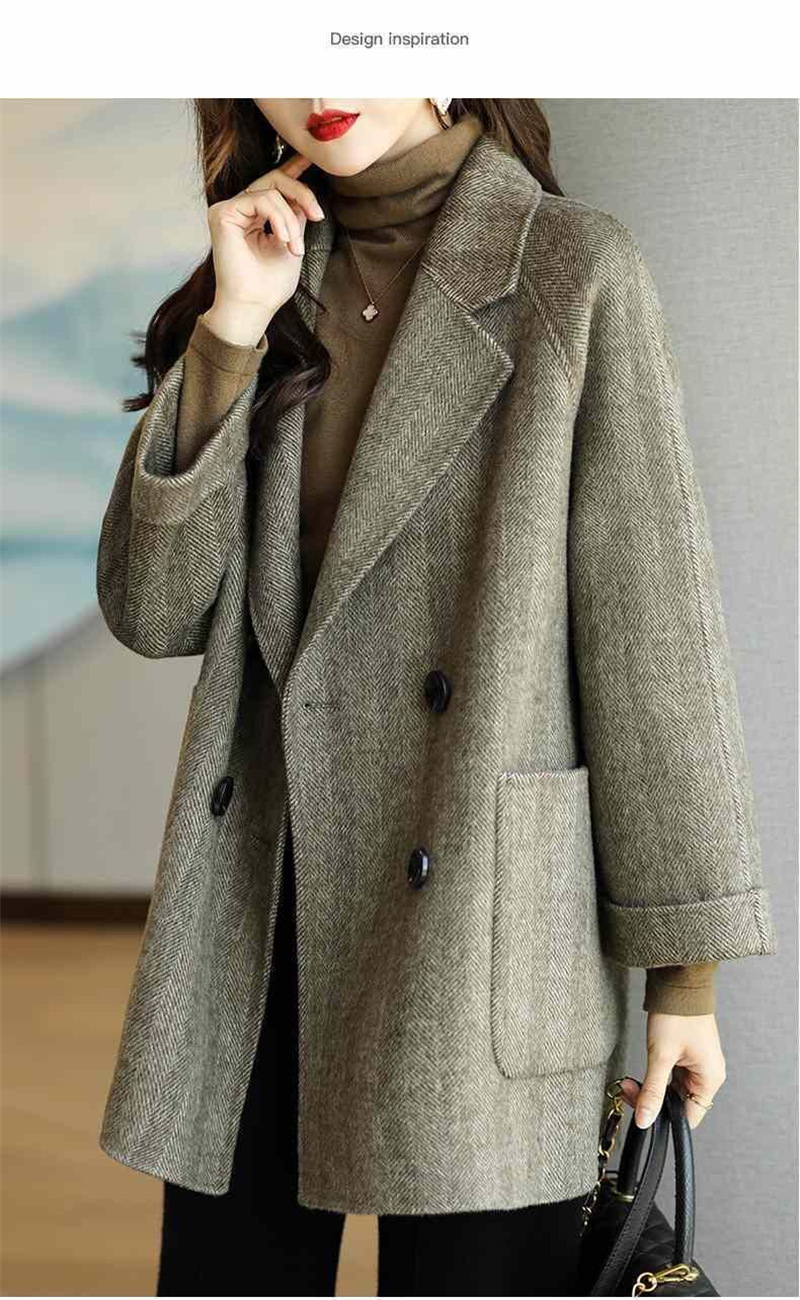 Mid-length woolen coat for women 2022 autumn and winter New loose slimming versatile Western style woolen coat trendy thick_voghion.com