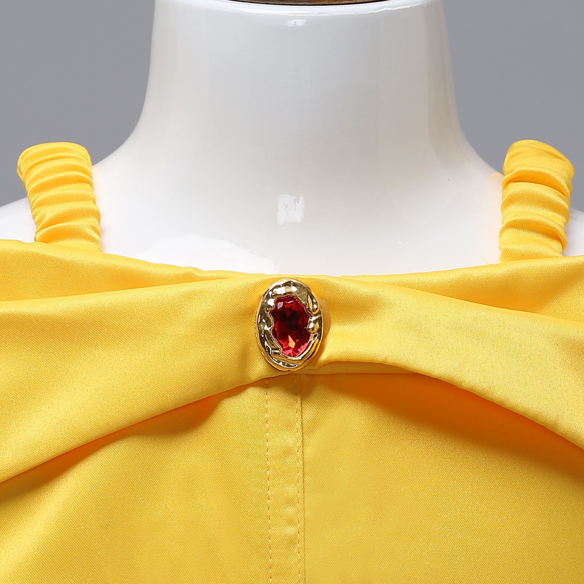 Halloween Yellow Belle Princess Dress Girl's Dress Summer Ice and Snow Princess Dress Beauty and the Beast Children's Dress
