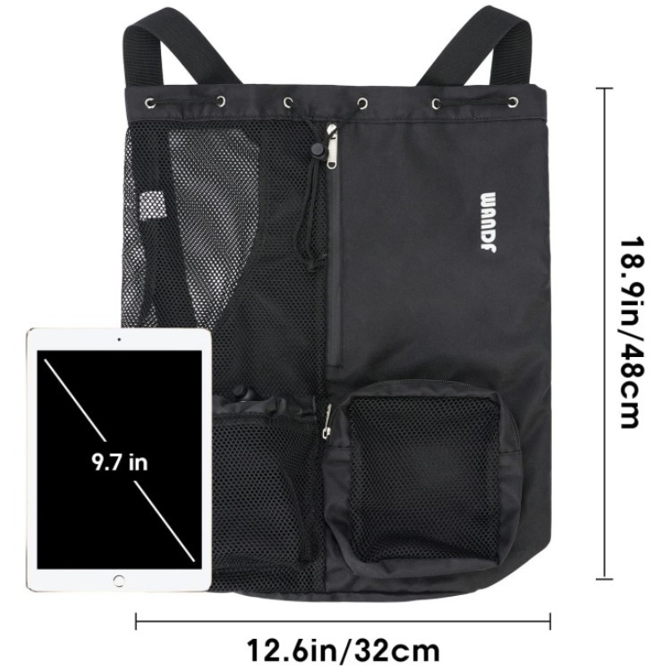 in stock New Swim Bag Mesh Drawstring Backpack with Wet Bag Beach Backpack, Gym & Workout Kit Bag