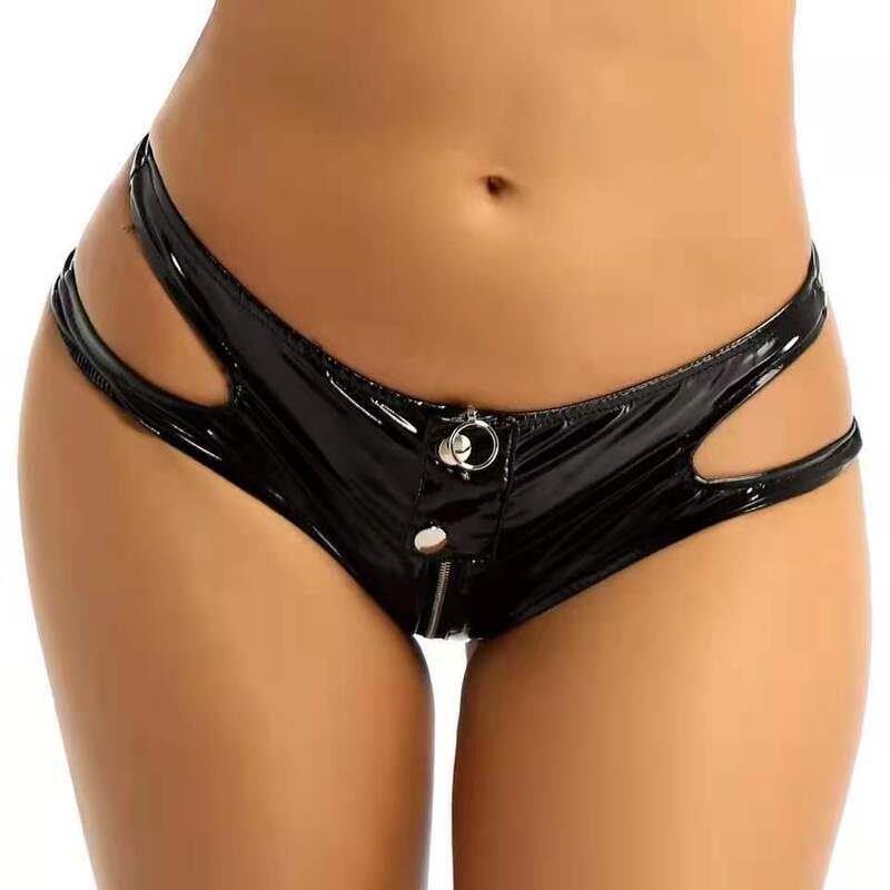 国境を越えた製品欧米のハイライトpvcエナメルセクシーなジッパーのオープン趣味パンツは異臭のないサイズが正確である|undefined
