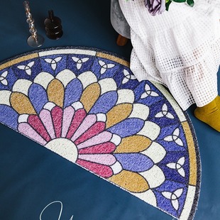 European-style semicircle door mat dust removal wire ring door mat entrance door mat home door carpet delivery