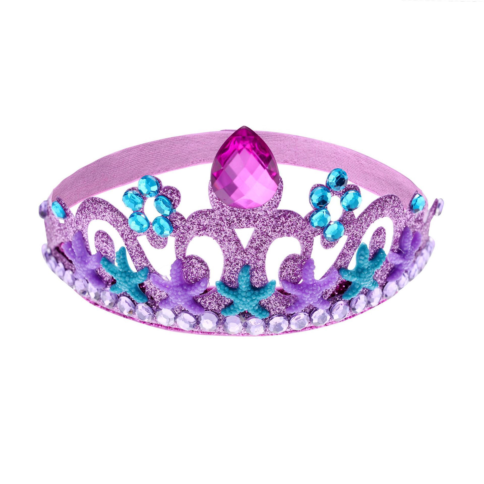 Cross-border Crown Hair Band Korean Headwear Children's Rhinestone Jewelry Princess Crown Five-pointed Star Starfish Mermaid Hairband