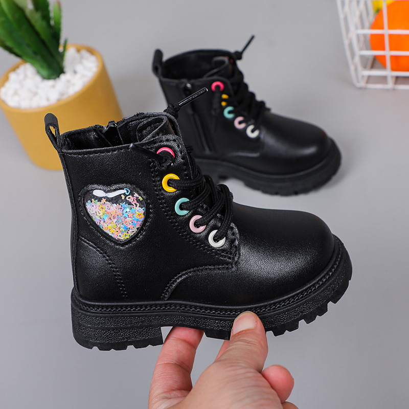 Girls' Martin boots short boots 2023 Spring and Autumn new children's children's Korean-style boys' non-slip single casual leather boots