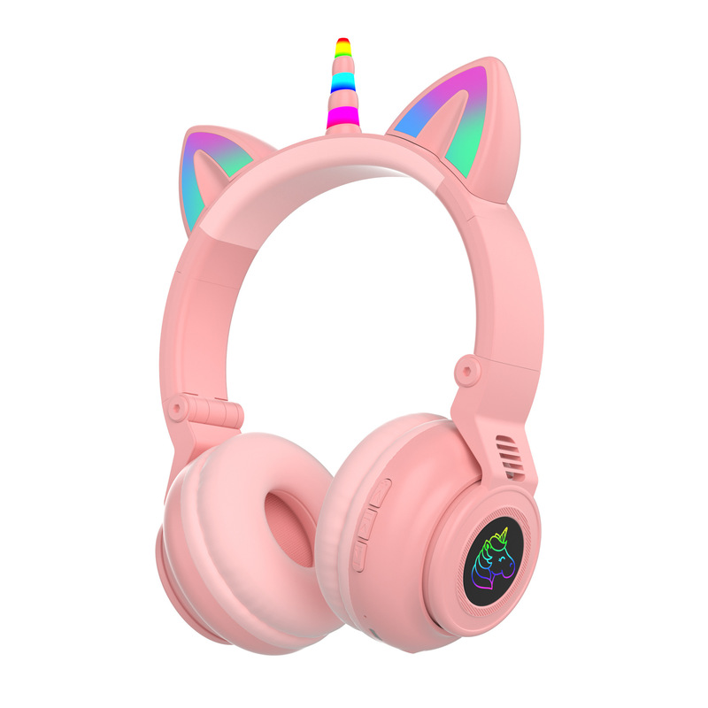 クロスボーダーSTN-27ヘッドセットbluetoothイヤホンユニコーン発光カード可能ワイヤレススポーツ猫耳イヤホン|undefined