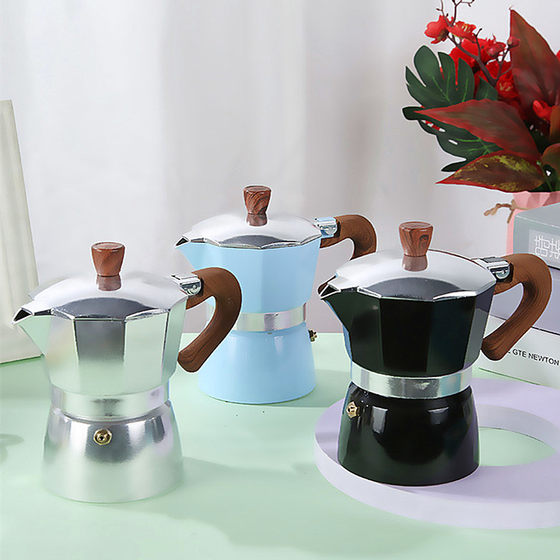 Explosive European style wood grain handle coffee pot Turkish coffee appliance outdoor portable coffee brewing tool