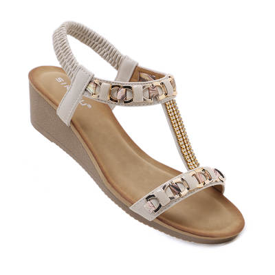 Spot 3217-3 new 2024 summer fashion wedge toe non-slip wedge commuter sandals women