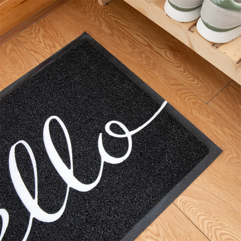 Amazon Factory Nordic Style Letter Entrance Door pvc Silk Ring Floor Mat Non-slip Floor Mat Door Rubbing Foot Mat