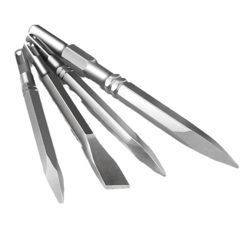 Square handle four-pit pointed flat chisel round handle two-pit U-shaped chisel electric hammer electric hammer hexagonal handle chisel large flat shovel electric hammer head