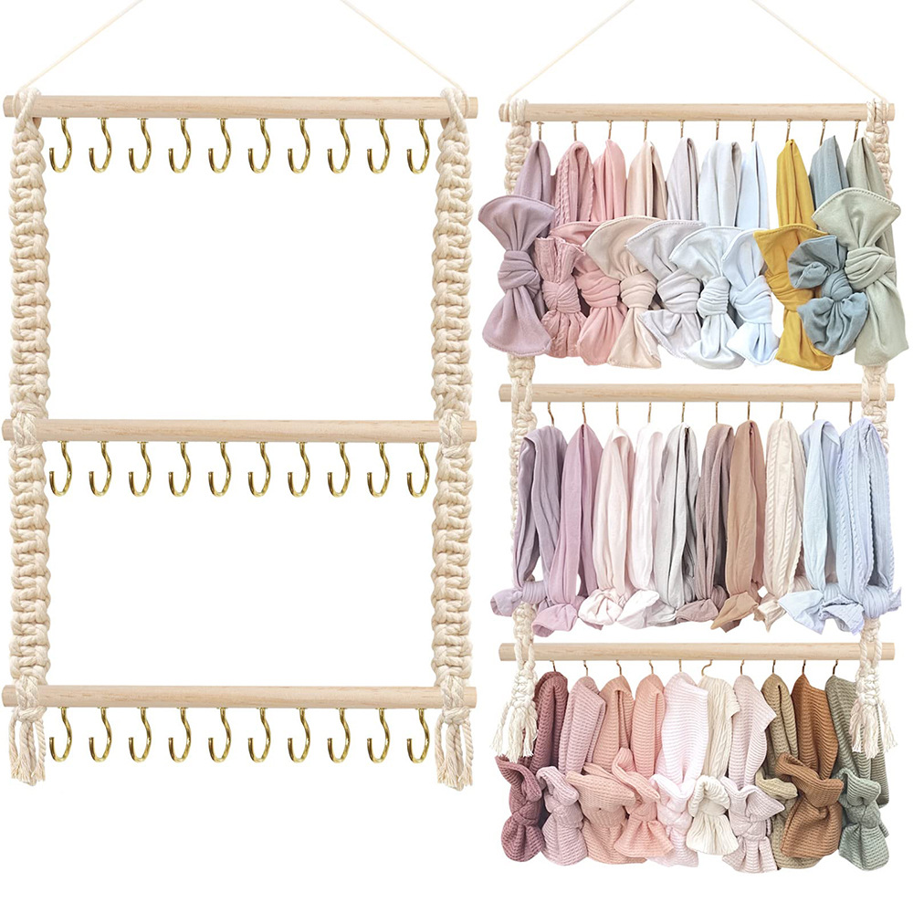 Bohemian Cotton Rope Hand-woven Hair Band Hair Accessories Hair Clip Storage Rack Home Wall Tapestries Tapestries