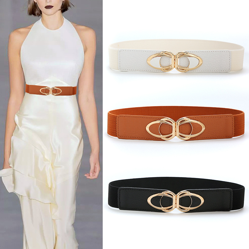 Summer Belt Decorative All-match Cross-border Spot Amazon PU Leather Buckle Elationate Body-shaping Bundle Women's Belt