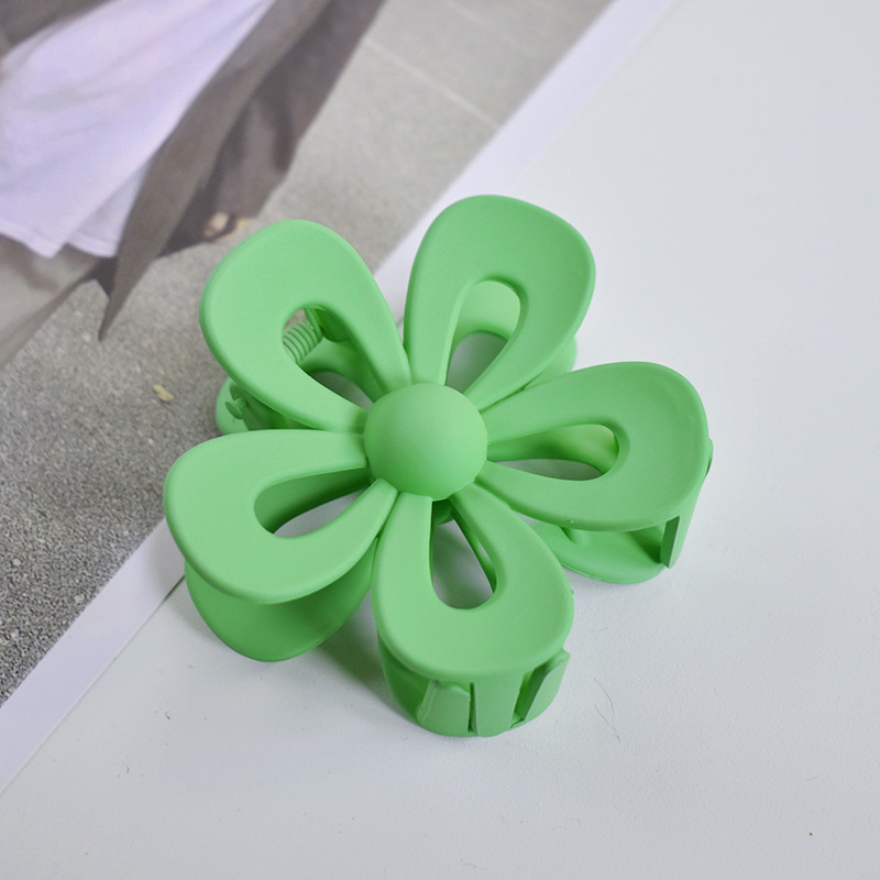Cross-border  new plastic large flower scratch clip seamless spray paint frosted hair claw clip shark clip wholesale_voghion.com
