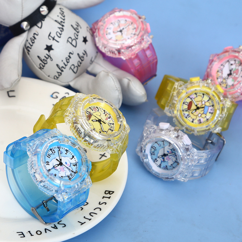 Children's Watch Cartoon Sanrio Kulomi Luminous Electronic Watch Women's Digital Pointer Quartz Watch for Primary and Secondary School Students