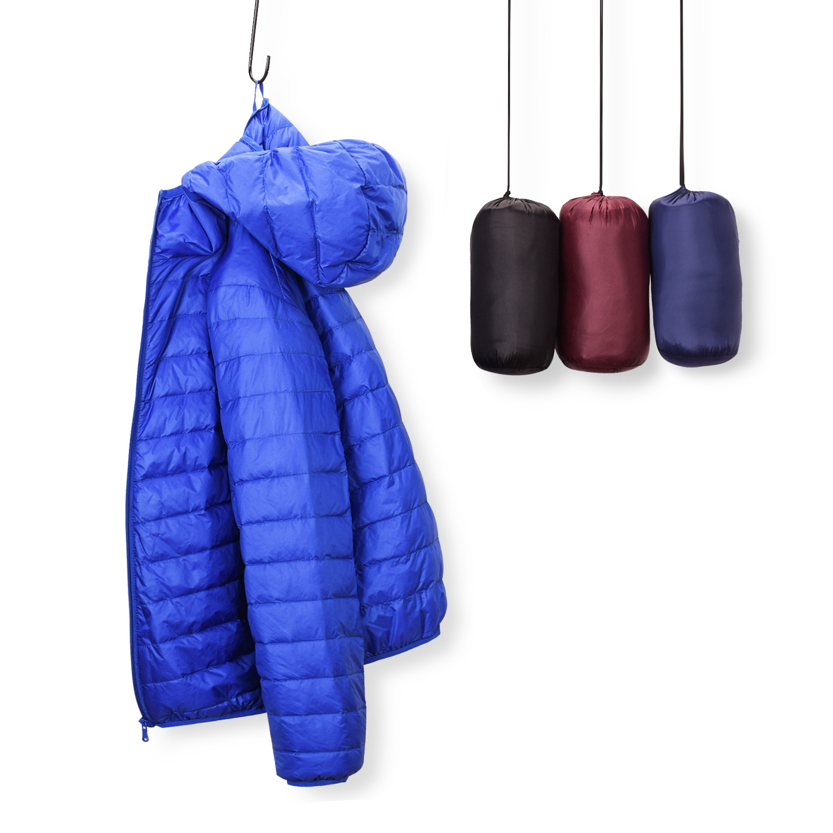 Winter down jacket men's lightweight short stand collar hooded middle-aged and young people plus size ultra-light ultra-thin coat