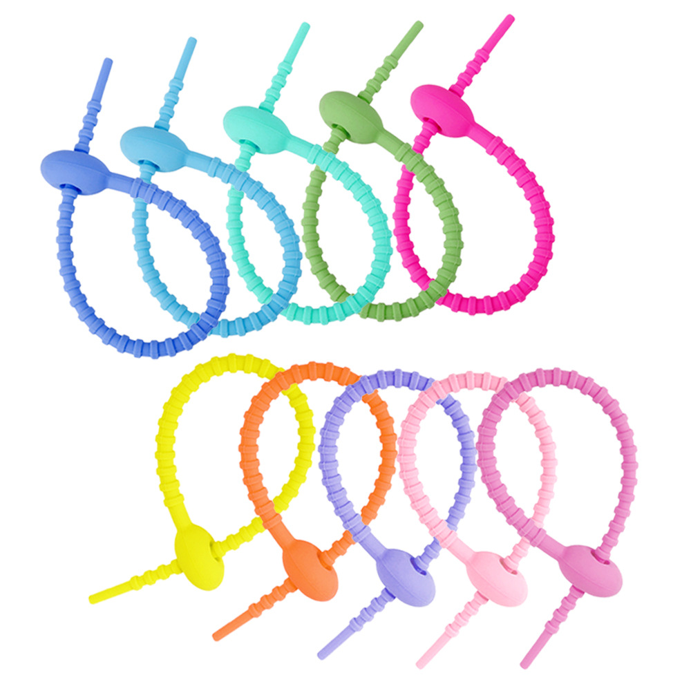 Candy Color Silicone Tie DIY Keychain Clothing Bag Jewelry Lanyard Accessories Data Cable Storage Winding