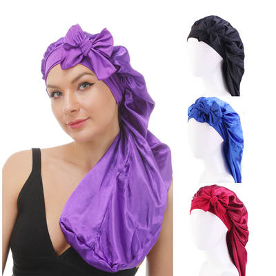 Stretch Ribbon Long Tube Sedin Nightcap Knot Shower Cap Hair Care Beauty Cap Wig Cap TJM-446M