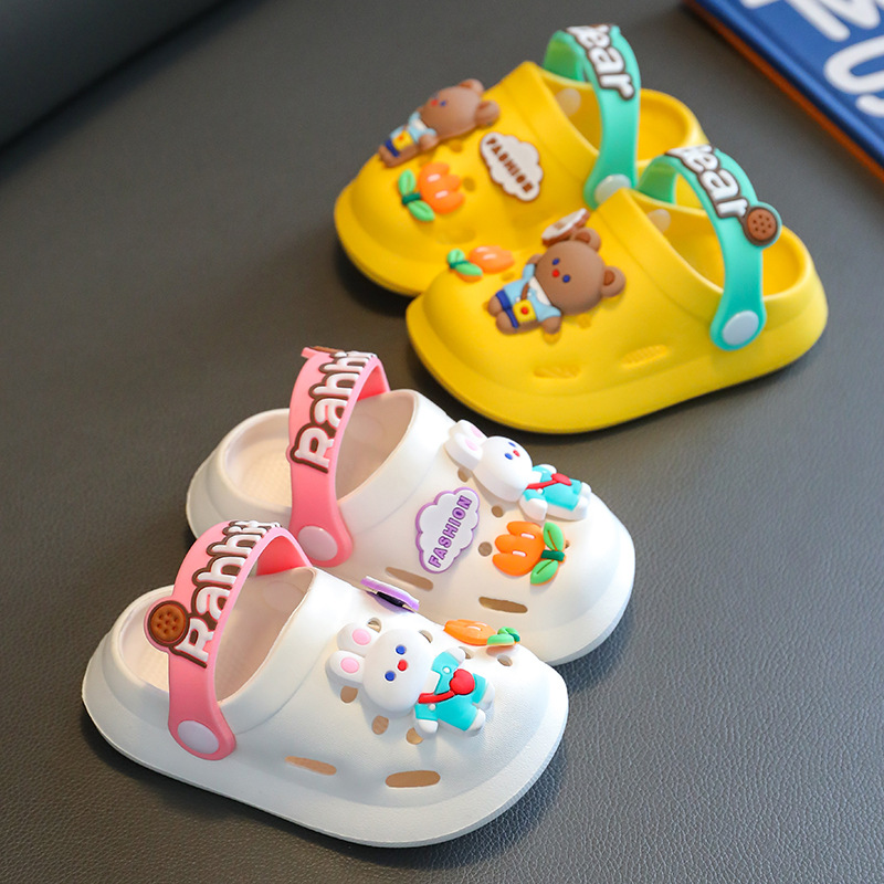Summer Baotou hole shoes cartoon rabbit girls home soft bottom infant non-slip boy children slippers wholesale