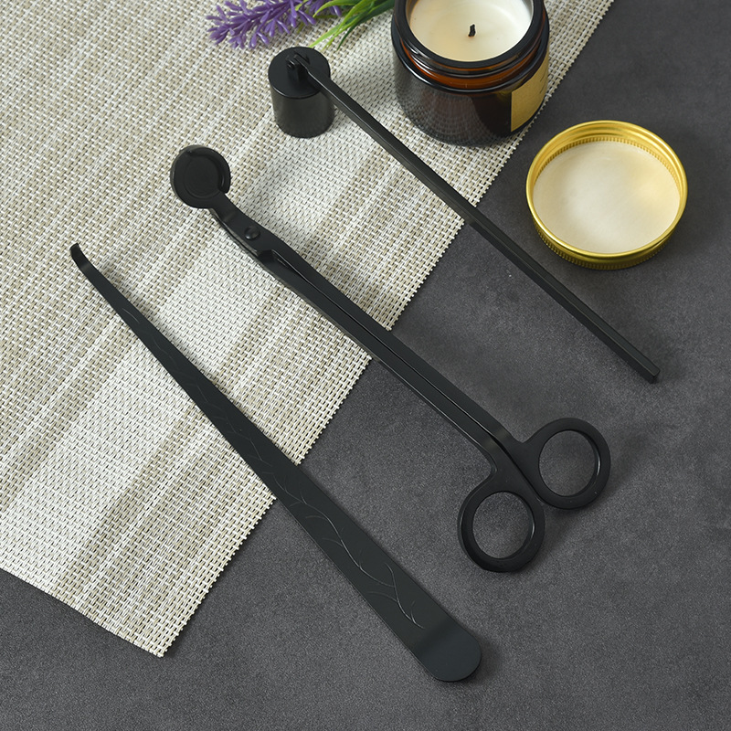 Aromatherapy Candle Tool Three-Piece Set Candle Hook Candle Cover Wick Cut Candle Scissors Fire Extinguishing Cover Factory Spot