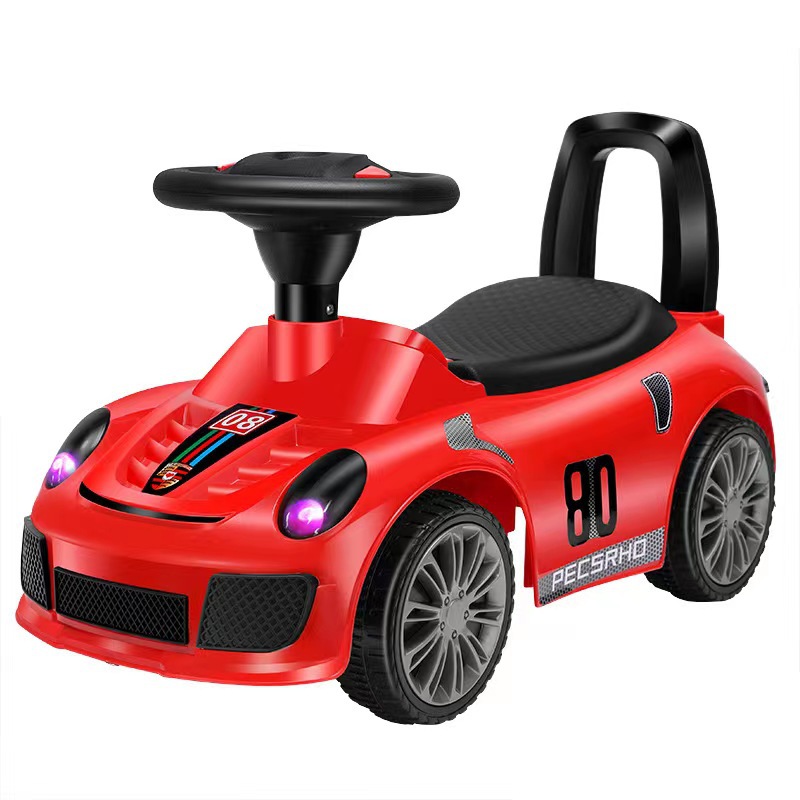 Children's swing car sliding anti-rollover children's car 1-3 years old baby toy car hand push pulley