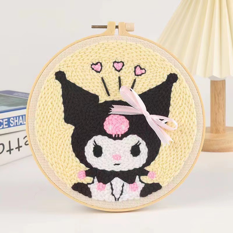 Russian poke embroidery diy handmade embroidery material package needle children beginner poke decorative painting Wool painting